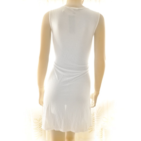 BCBGMAXAZRIA Sundress beach cover up white ruched - Picture 2 of 2